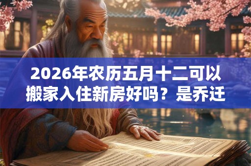 2026年农历五月十二可以搬家入住新房好吗？是乔迁吉日吗？