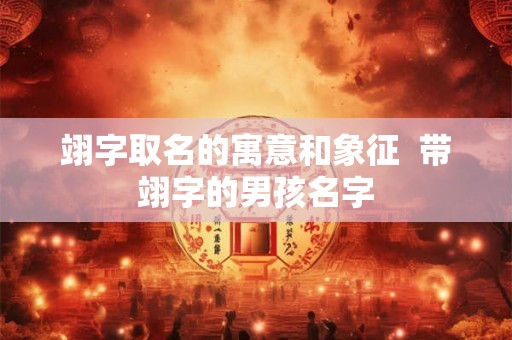 翊字取名的寓意和象征  带翊字的男孩名字