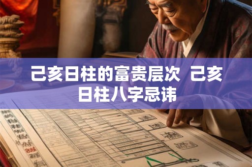 己亥日柱的富贵层次  己亥日柱八字忌讳