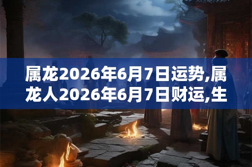 属龙2026年6月7日运势,属龙人2026年6月7日财运,生肖龙2026年6月7日运势