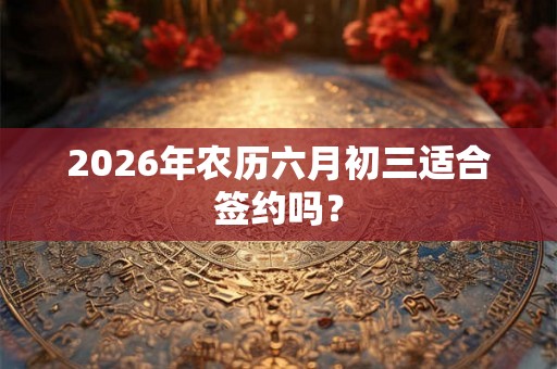 2026年农历六月初三适合签约吗？