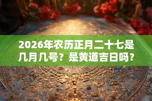 2026年农历正月二十七是几月几号？是黄道吉日吗？