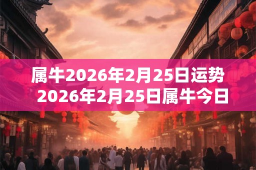 属牛2026年2月25日运势  2026年2月25日属牛今日运势