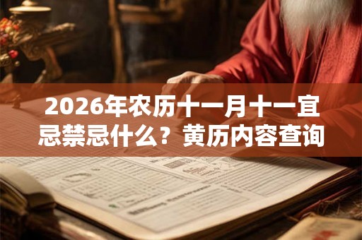 2026年农历十一月十一宜忌禁忌什么？黄历内容查询