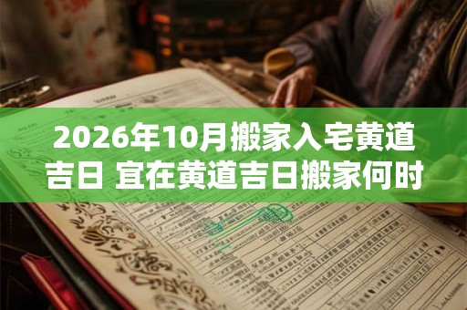 2026年10月搬家入宅黄道吉日 宜在黄道吉日搬家何时2026年黄道吉日