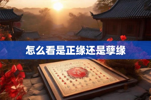 怎么看是正缘还是孽缘