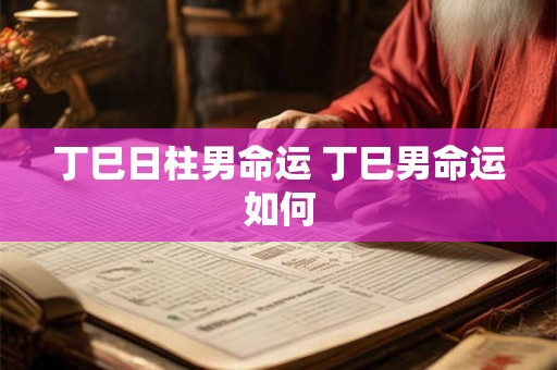 丁巳日柱男命运 丁巳男命运如何 丁巳日柱男命运 丁巳男命运如何