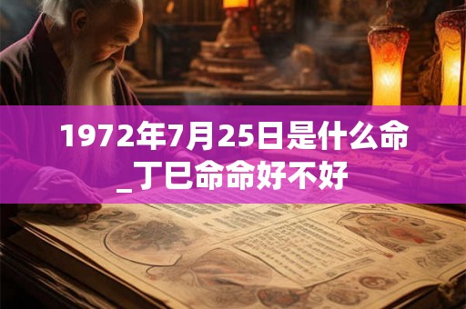 1972年7月25日是什么命_丁巳命命好不好