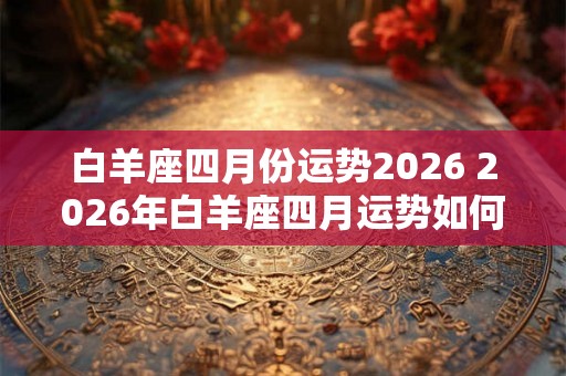 白羊座四月份运势2026 2026年白羊座四月运势如何