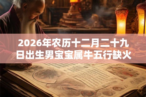 2026年农历十二月二十九日出生男宝宝属牛五行缺火起名