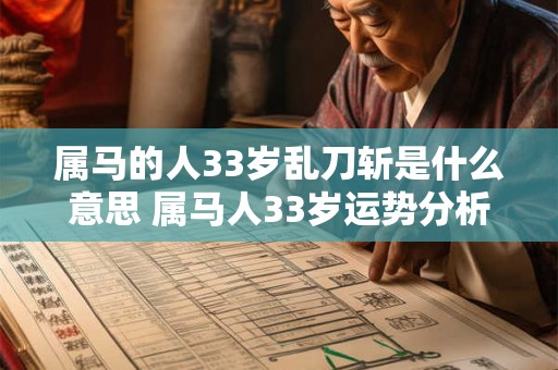 属马的人33岁乱刀斩是什么意思 属马人33岁运势分析 属马的人33岁乱刀斩是什么意思 属马人33岁运势分析