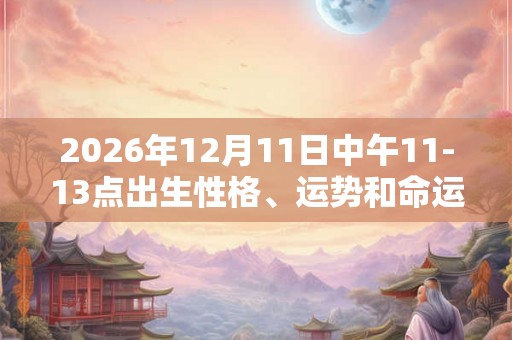 2026年12月11日中午11-13点出生性格、运势和命运