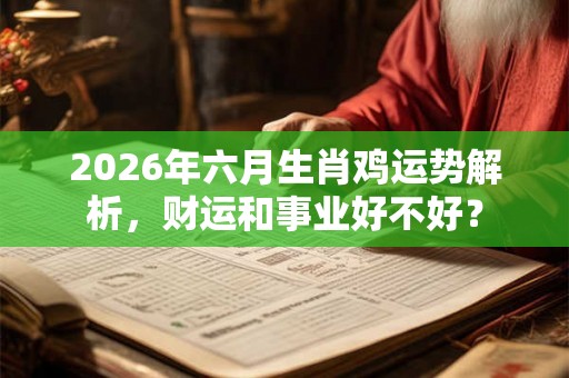 2026年六月生肖鸡运势解析，财运和事业好不好？