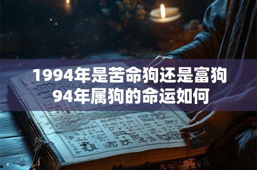 1994年是苦命狗还是富狗 94年属狗的命运如何