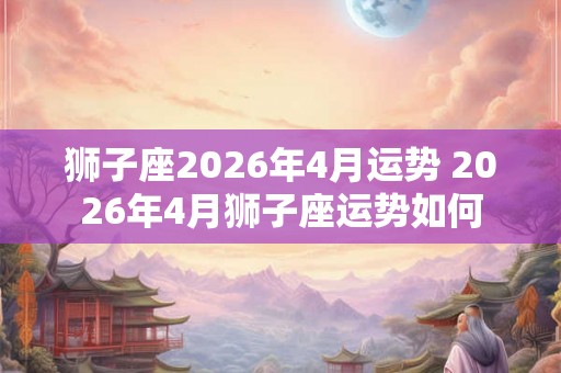 狮子座2026年4月运势 2026年4月狮子座运势如何 狮子座2026年4月运势 2026年4月狮子座运势如何