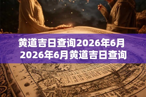 黄道吉日查询2026年6月 2026年6月黄道吉日查询