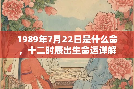 1989年7月22日是什么命，十二时辰出生命运详解