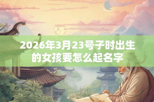 2026年3月23号子时出生的女孩要怎么起名字