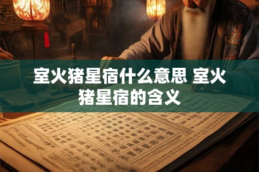 室火猪星宿什么意思 室火猪星宿的含义