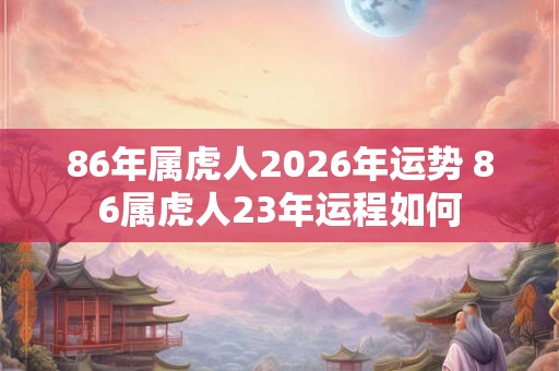 86年属虎人2026年运势 86属虎人23年运程如何