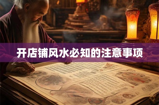 开店铺风水必知的注意事项