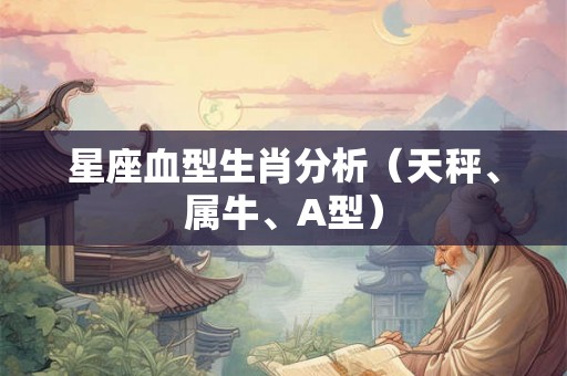 星座血型生肖分析（天秤、属牛、A型）
