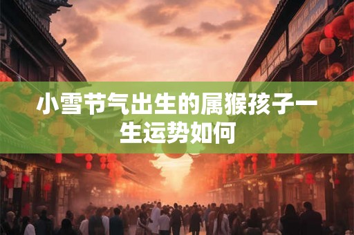 小雪节气出生的属猴孩子一生运势如何