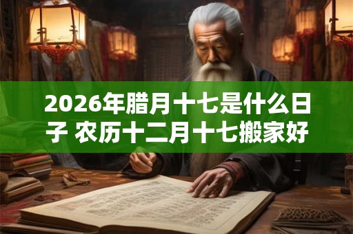2026年腊月十七是什么日子 农历十二月十七搬家好吗