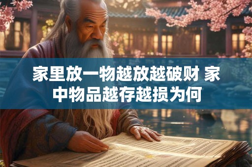 家里放一物越放越破财 家中物品越存越损为何