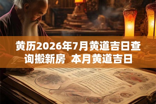 黄历2026年7月黄道吉日查询搬新房  本月黄道吉日