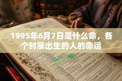 1995年6月7日是什么命，各个时辰出生的人的命运