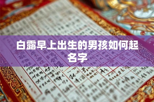 白露早上出生的男孩如何起名字