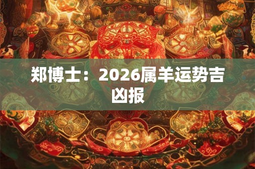 郑博士:2026属羊运势吉凶报 郑博士:2026属羊运势吉凶报
