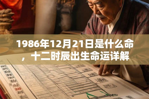 1986年12月21日是什么命，十二时辰出生命运详解