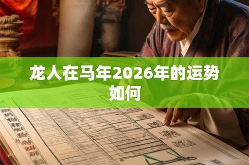 龙人在马年2026年的运势如何 龙人在马年2026年的运势如何