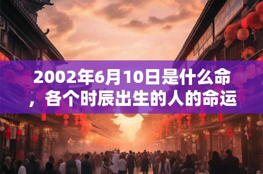 2002年6月10日是什么命，各个时辰出生的人的命运