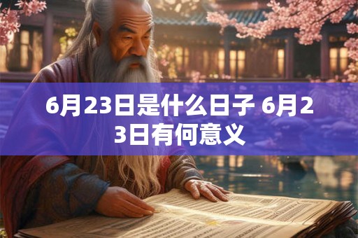 6月23日是什么日子 6月23日有何意义