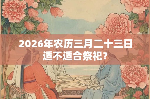 2026年农历三月二十三日适不适合祭祀？