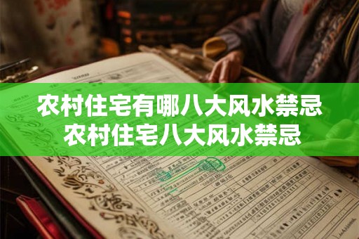 农村住宅有哪八大风水禁忌 农村住宅八大风水禁忌
