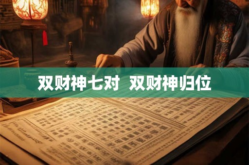 双财神七对 双财神归位 双财神七对 双财神归位