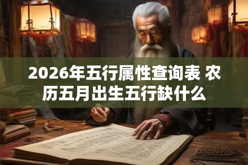 2026年五行属性查询表 农历五月出生五行缺什么