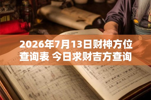 2026年7月13日财神方位查询表 今日求财吉方查询 2026年7月13日财神方位查询表 今日求财吉方查询