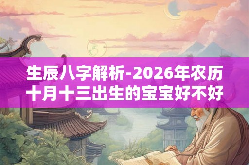 生辰八字解析-2026年农历十月十三出生的宝宝好不好