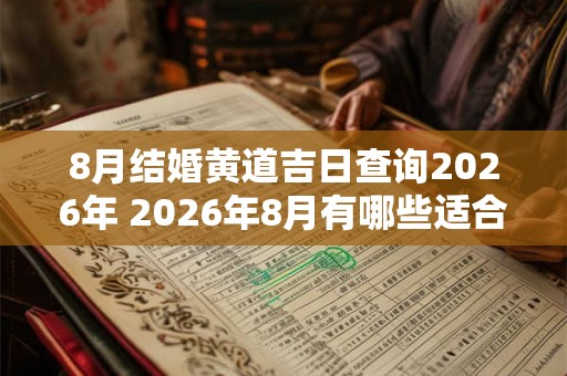 8月结婚黄道吉日查询2026年 2026年8月有哪些适合结婚的黄道吉日可以查询 8月结婚黄道吉日查询2026年 2026年8月有哪些适合结婚的黄道吉日可以查询