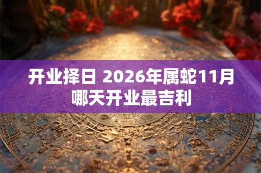 开业择日 2026年属蛇11月哪天开业最吉利