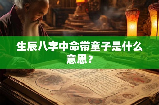 生辰八字中命带童子是什么意思? 生辰八字中命带童子是什么意思?