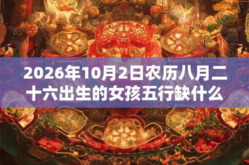 2026年10月2日农历八月二十六出生的女孩五行缺什么