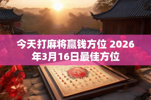 今天打麻将赢钱方位 2026年3月16日最佳方位