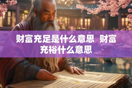 财富充足是什么意思  财富充裕什么意思