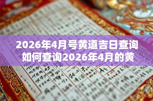 2026年4月号黄道吉日查询 如何查询2026年4月的黄道吉日